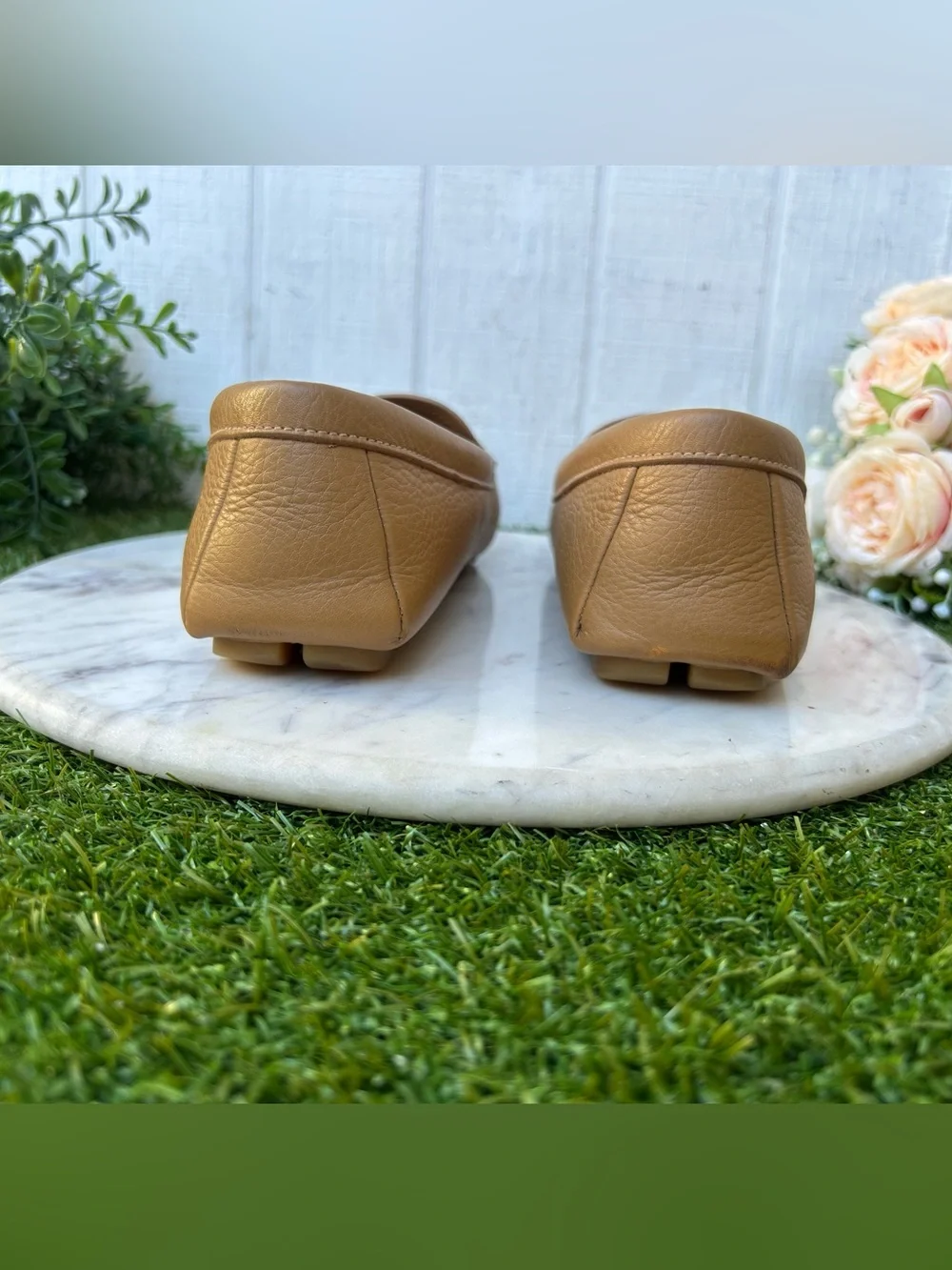 Prada Triangle Logo Driving Loafer Women 41 US 11 gently used  camel brown